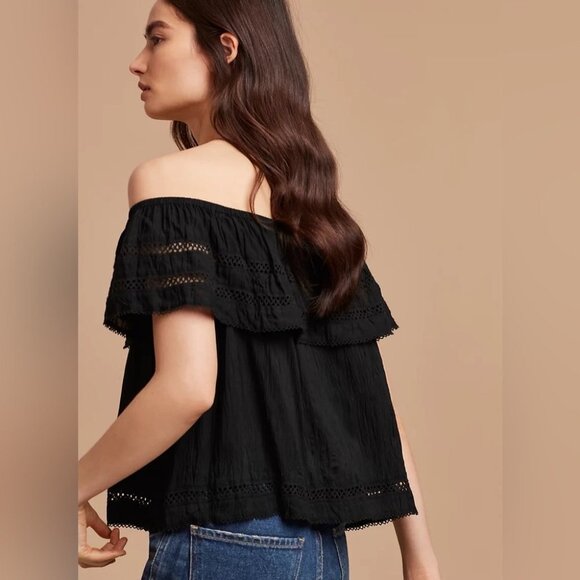 NWT Wilfred Aritzia Hollande off shoulder  Blouse in Ashen Grey XXS - Picture 9 of 16